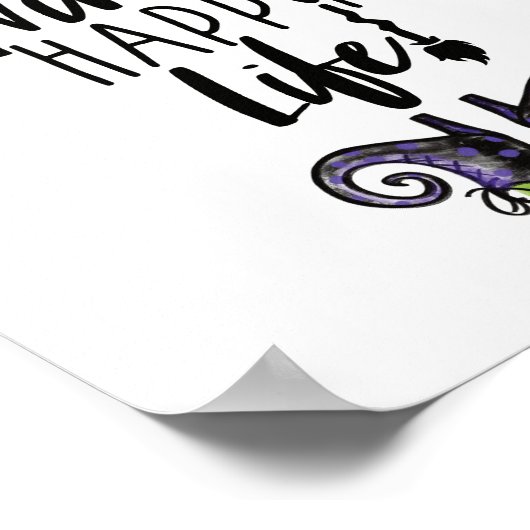 Happy Witch Happy Life | Witte heks Poster (Hoek)