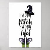 Happy Witch Happy Life | Witte heks Poster (Voorkant)