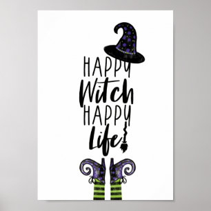 Happy Witch Happy Life   Witte heks Poster