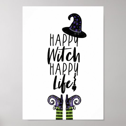 Happy Witch Happy Life | Witte heks Poster (Voorkant)