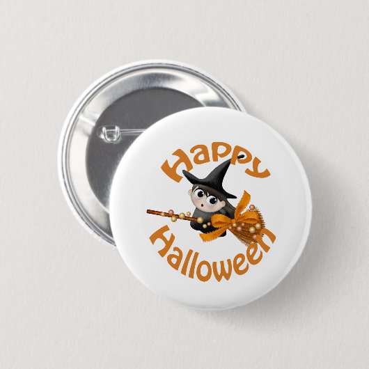 Happy Witch Ronde Button 5,7 Cm (Voorkant /achterkant)