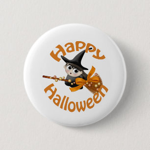 Happy Witch Ronde Button 5,7 Cm