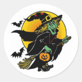 Happy Witch Ronde Sticker (Voorkant)