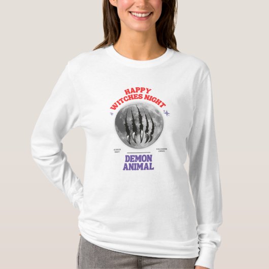 happy witches night demon animal t-shirt (Voorkant)
