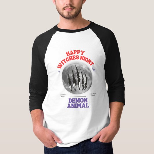 happy witches night demon animal t-shirt (Voorkant)