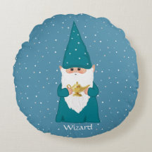Happy Wizard Gnome & Magic Lamp op Sapphire Blue
