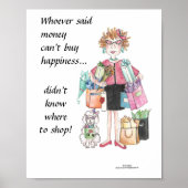 Happy Woman Caricature, ze wist waar ze moest wink Poster (Voorkant)