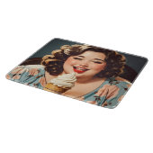  Happy Woman Eating Ice Cream Snijplank (Hoek)