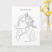 Happy Woman's maandelijkse Lady Art Kaart (Gele Bloem)