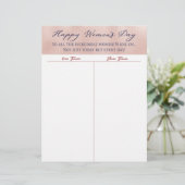 Happy Women's Day Bunco Tally Score Blad (Staand voorkant)