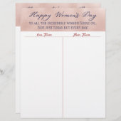 Happy Women's Day Bunco Tally Score Blad (Voorkant / Achterkant)