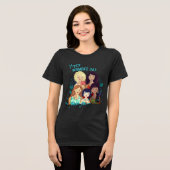 Happy Women's Day Illustration T-Shirt Tri-Blen (Voorkant volledig)