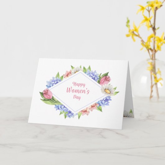 Happy Women's Day Photo Card Kaart (Gele Bloem)