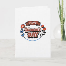 Happy Women's Day Retro Floral Tri-Blend S Kaart