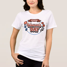 Happy Women's Day Retro Floral Tri-Blend S Shirt
