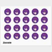 Happy Women's Day Royal paarse Ronde Sticker (Vel)
