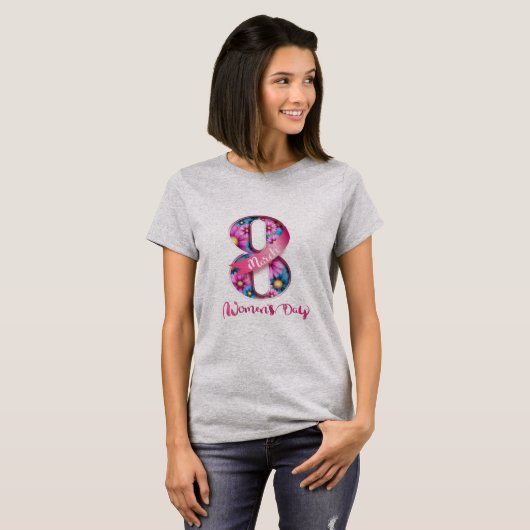 Happy Women's Day T-Shirt (Voorkant volledig)