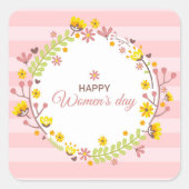 Happy Women's Day Vierkante Sticker (Voorkant)