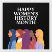 Happy Women's History Month Raamsticker (Vel)