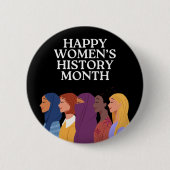 Happy Women's History Month Ronde Button 5,7 Cm (Voorkant)