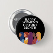 Happy Women's History Month Ronde Button 5,7 Cm (Voorkant /achterkant)