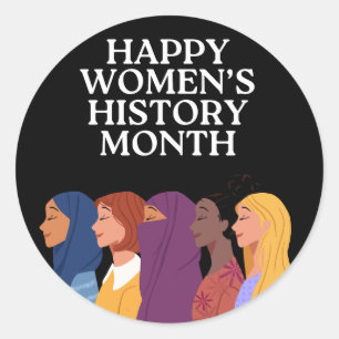 Happy Women's History Month Ronde Sticker