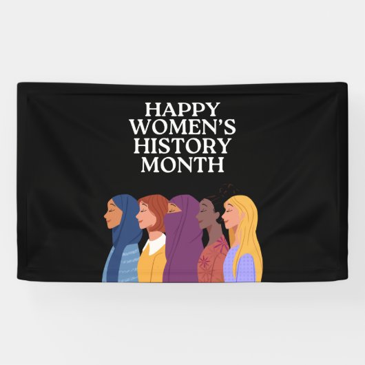 Happy Women's History Month Spandoek (Horizontaal)