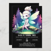 Happy Woodland Fairy Birthday Kaart (Voorkant / Achterkant)