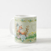 Happy Woodland Floral Fox Mok Waterverf Kijk 2 (Voorkant links)