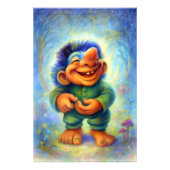 Happy Woodland Troll Boy Cozy Fairytale  Foto Afdruk (Voorkant)