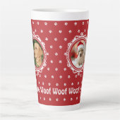 'Happy Woof Year' Hondenliefhebber Christmas Big Latte Mok (Voorkant)