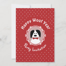 "Happy Woof Year" Oud en Nieuw Feest Uitnodiging