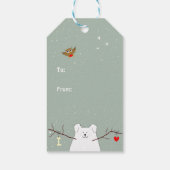 'Happy Woof Year' Snowcat Cadeaulabel (Achterkant)