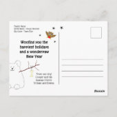 'Happy Woof Year' Snowdog Kerst Briefkaart (Achterkant)
