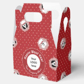 'Happy Woof Year' Zakelijk Kerstmis Favor Box Bedankdoosjes (Geopend)