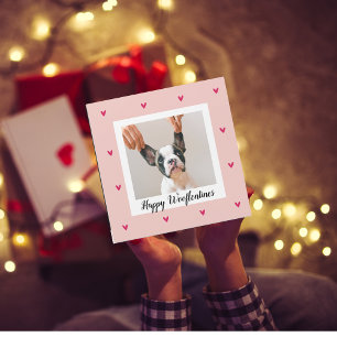 Happy Wooflentines met foto van honden   Rood en r