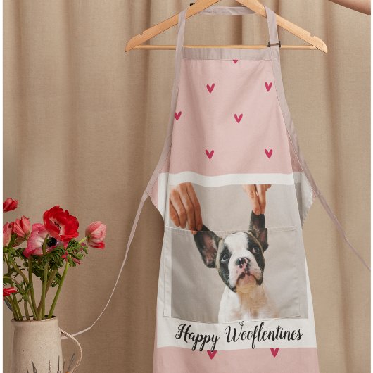 Happy Wooflentines met foto van honden | Rood en r Schort