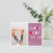 Happy Wooflentines | Valentijn Hond Briefkaart (Staand voorkant)