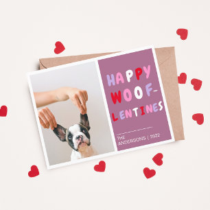 Happy Wooflentines   Valentijn Hond Briefkaart