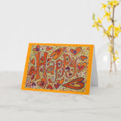 Happy Word Inspirerend Art Custom Wenskaarten Kaart (Gele Bloem)