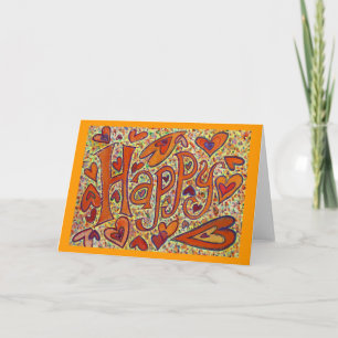 Happy Word Inspirerend Art Custom Wenskaarten Kaart
