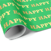Happy Word Pattern Cadeaupapier (Rol Hoek)