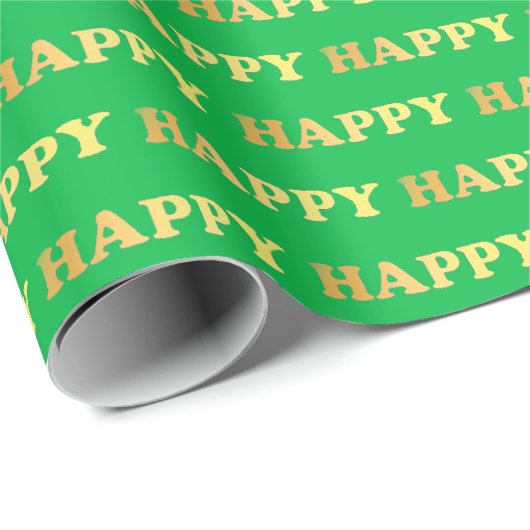 Happy Word Pattern Cadeaupapier (Rol Hoek)