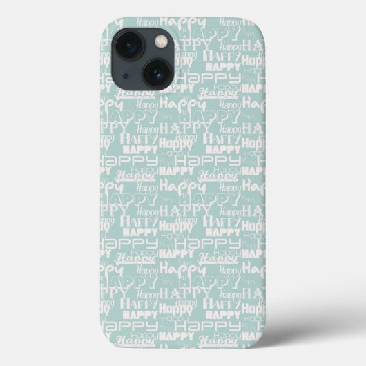 Happy Words Blue Case-Mate iPhone Case (Achterkant)