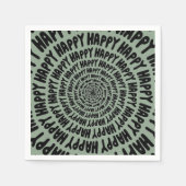 Happy words font spiraal concentrische cirkels gro servet (Voorkant)