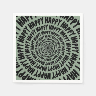 Happy words font spiraal concentrische cirkels gro servet