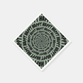 Happy words font spiraal concentrische cirkels gro servet (Hoek)