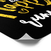 Happy Words met geel op zwarte Typografie Poster (Hoek)