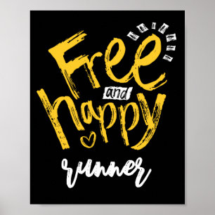 Happy Words met geel op zwarte Typografie Poster