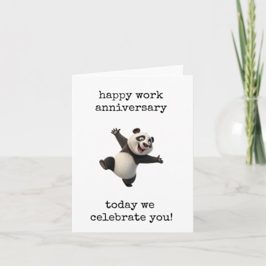 Happy Work Anniversary, Celebrate You, Panda Bear Kaart (Voorkant)
